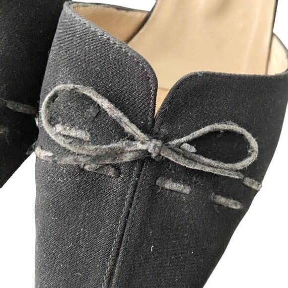 Vintage Stuart Weitzman Bow Accent Pointed Open Back Heel Shoes in Size 9B - Picture 11 of 12